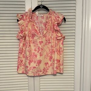 Floral Pink Ruffle Top
